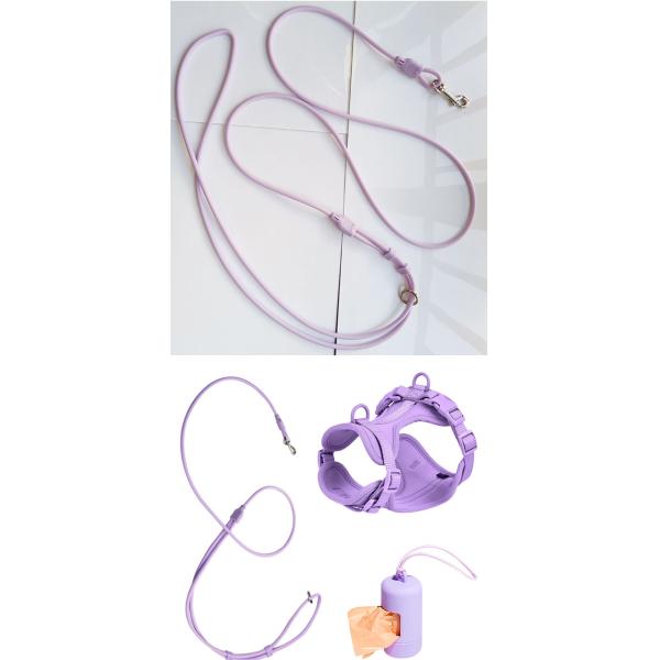 Macaron PVC Slip Lead Dog Leash Hands Free Slip Lead Collar Waterproof