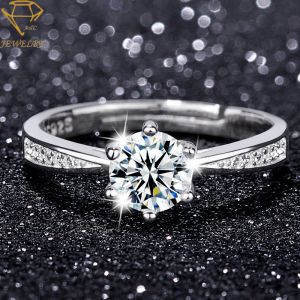 China Adjustable Womens Sterling Silver Diamond Wedding Rings on sale