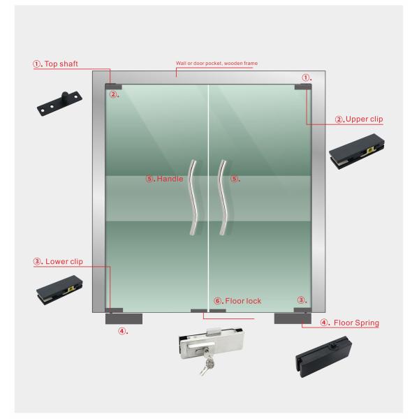 Matt Black Finish Adjustable Frameless Tempered Glass Door Gate Clamp Shower Room Hinges