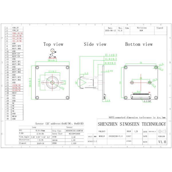 AR2020 20MP MIPI Camera Module for Industrial Machine Vision