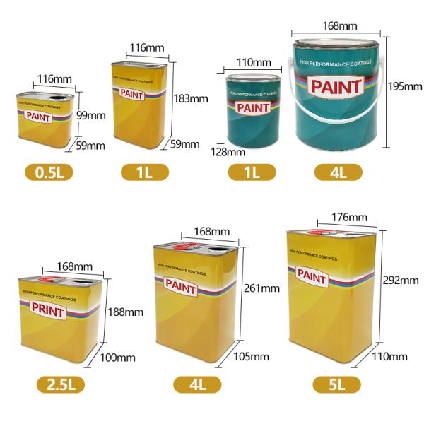 Recyclable Rectangular Tin Cans 500ml-5 Litre Empty Paint Tins With Plastic Pull Up Lids