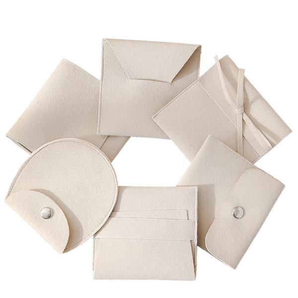 Jewellery Pouch Customized LOGO Apricot Microfiber Velvet Bag Envelope Bag Anti-Oxidation Jewelry Storage Jewelry Bag