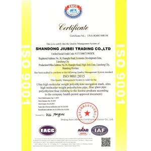 Shandong Jiubei Trading Co., Ltd Certifications