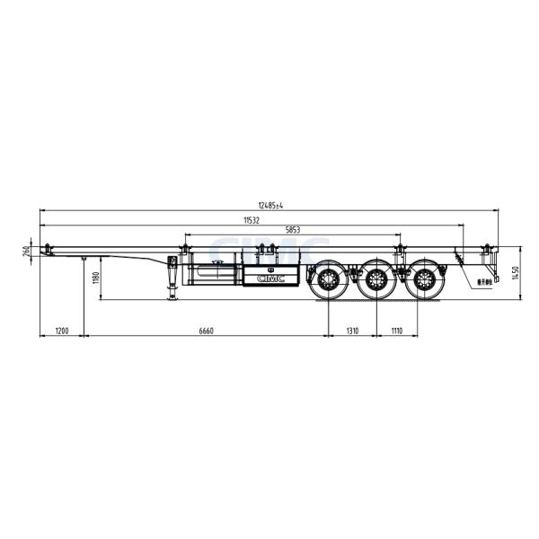 Mechanical Suspension 3 Axle 40ft 60T Flatbed Semi Trailer