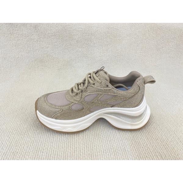 Heightening Bling Rhinestone Sneakers Microfiber Velvet Bling Trainers Womens