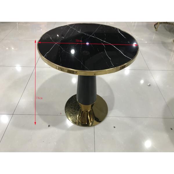 74cm Stainless Steel Coffee Table With Glass Top