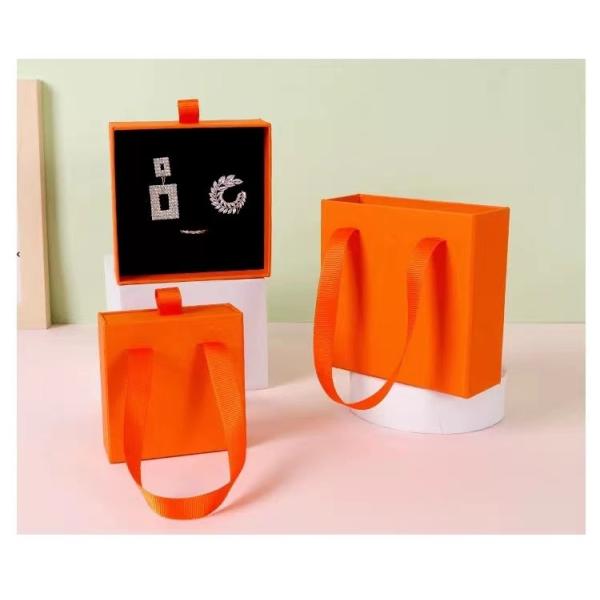 Gold Silver Foil Logo Paper Jewellery Packaging Sliding Drawer Box 9x9x3.4cm 8x8x3.2cm