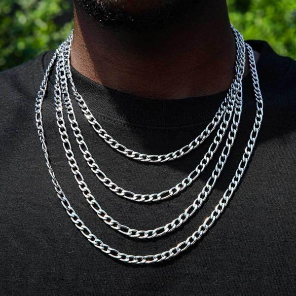 18inch 20inch 18k Gold Stainless Steel Chain Mens Gold Figaro Chains Necklace