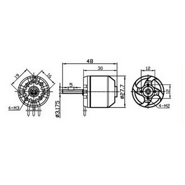 Medical Equipment Motor 36V 1000RPM 187W Brushless Motor KG-2830L36