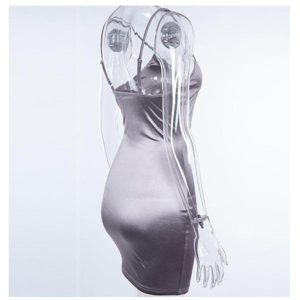 European and American solid color low-cut V-neck suspender dress sexy nightclub party 3 colors in stock