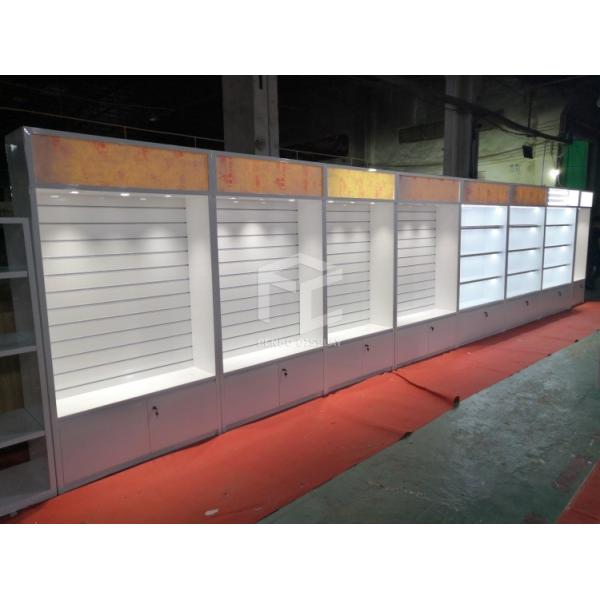 OEM Mobile Phone Display Showcase MDF 16mm Thick Phone Store Decoration