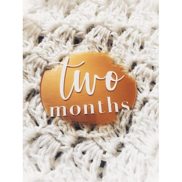 Acrylic Carved Wooden Milestone Discs Gift Pregnancy Milestone Discs