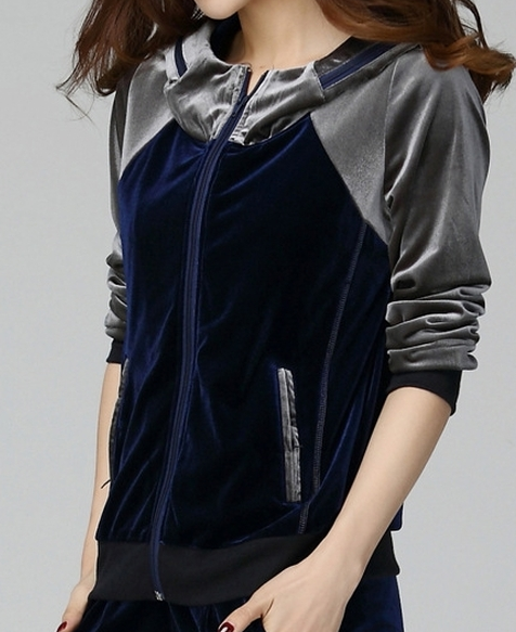 Fashion Street Style For Women Velour Tracksuit