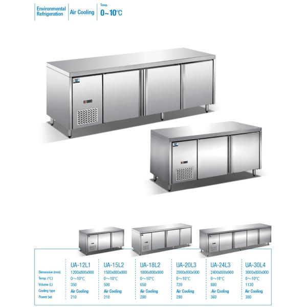 SS304 Commercial Counter Fridge , Antiwear Restaurant Undercounter Refrigerator