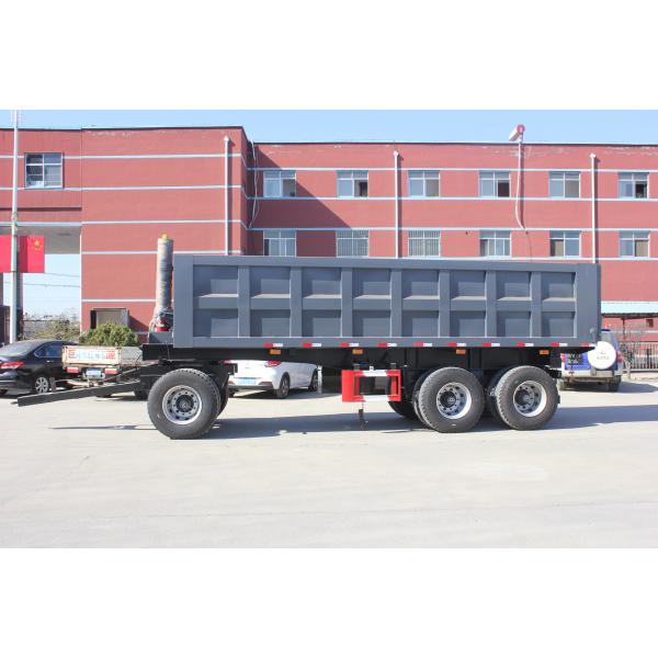 20 Ton Cargo Dump Semi Trailer Truck with 2 Axles Full Trailer Drawbar and Leaf Spring