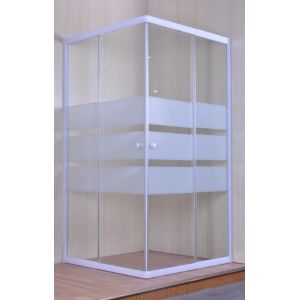 Quality Serigraphy Glass Shower Enclosures With 10Cm Adjustable / White Painted Profile wholesale