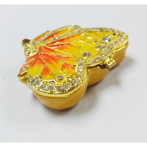 New style hot sale gift trinket boxes enamel jewelry box butterfly jewerly box