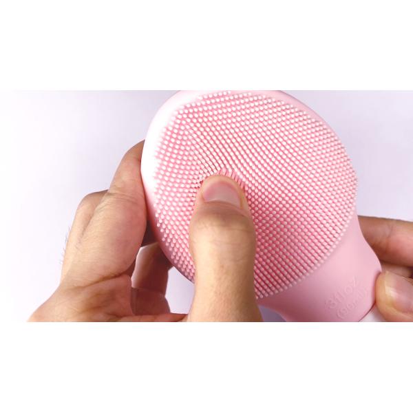 Pink Facial Cleansing Brush Silicone Electric Facial Cleanser