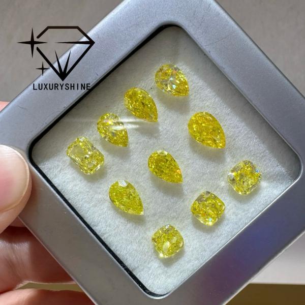 LuxuryShine VVS-VS Fancy Yellow/Light Yellow/Fancy Intense/Vivid Yellow Lab Grown Diamond 1CT 2CT 3CT 4CT 5CT Oval Excellent Cut With Certificate &