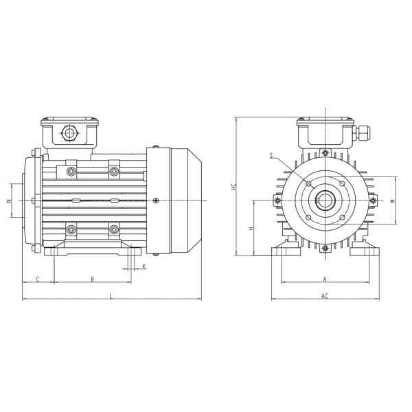 Three Phase High Pressure Washer Pump Hollow Shaft Motor for Car Washing Machine