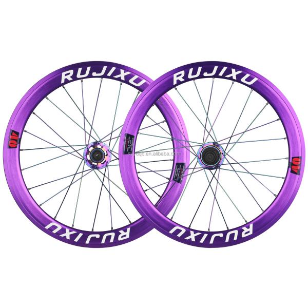 Purple 20 Inch Bike Wheelset Disc Brakes 20" 451 Wheelset 120 Rings Side Mounted Hub