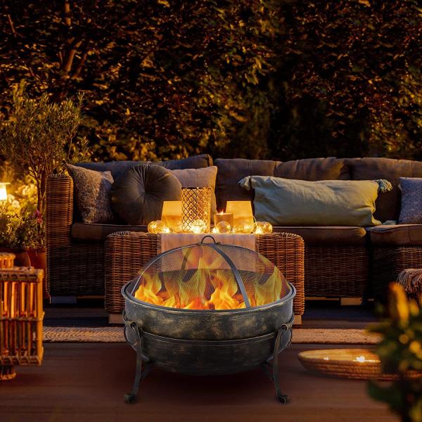 31" Charcoal Burning Fire Pit Bowl Grill BBQ All Season