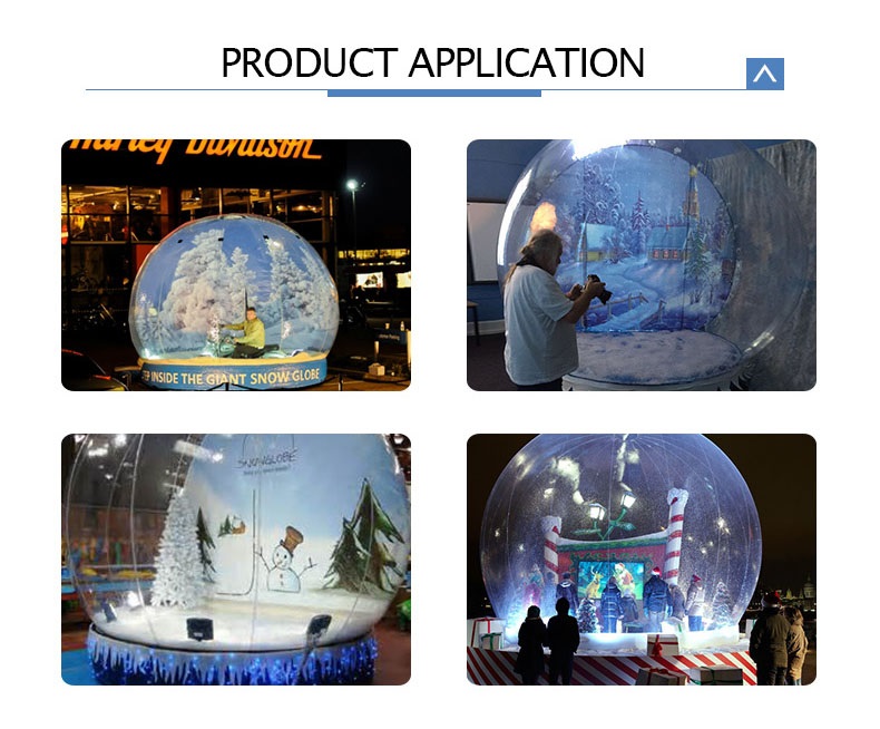 PVC Inflatable Snow Globes Snow Globe Bounce House Photo Booth For Christmas Decoration