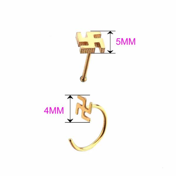 Fashion body piercing jewelry gold plated nose stud on hot sale