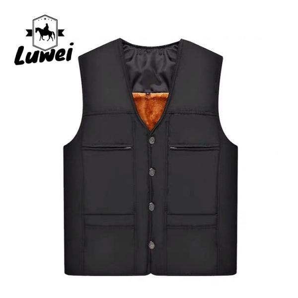 Winter China Oem Chest Bag Cargo Street Wear Warm Utility V-neck Waistcoat Knit Fitness Top Fishing Vest for Men