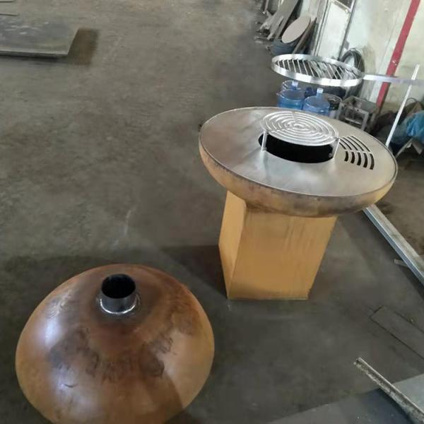 Modern Portable Outdoor Kitchen Corten Steel Grill Wood Burning Camping BBQ Grill