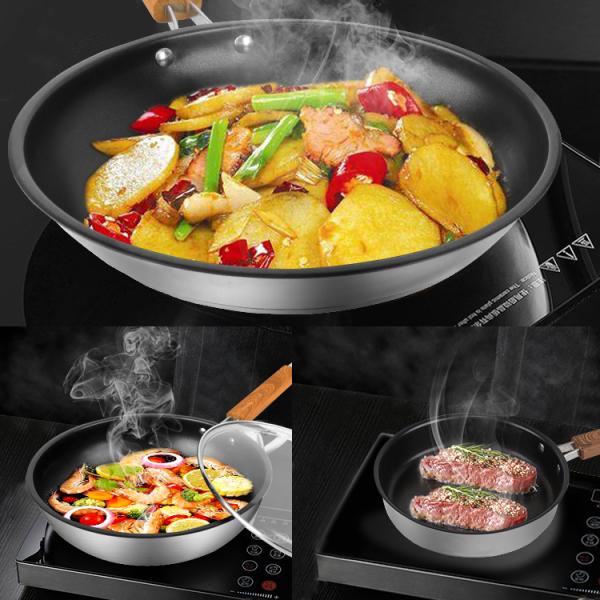 Good Quality 4 pieces Stainless Steel Pot And Pans Cooking Set Non Stick Xylan Plus Cookware Set