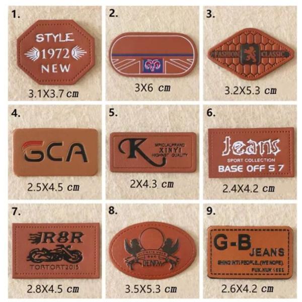 Custom Jeans Embossed Leather Patch / Leather Clothing Labels