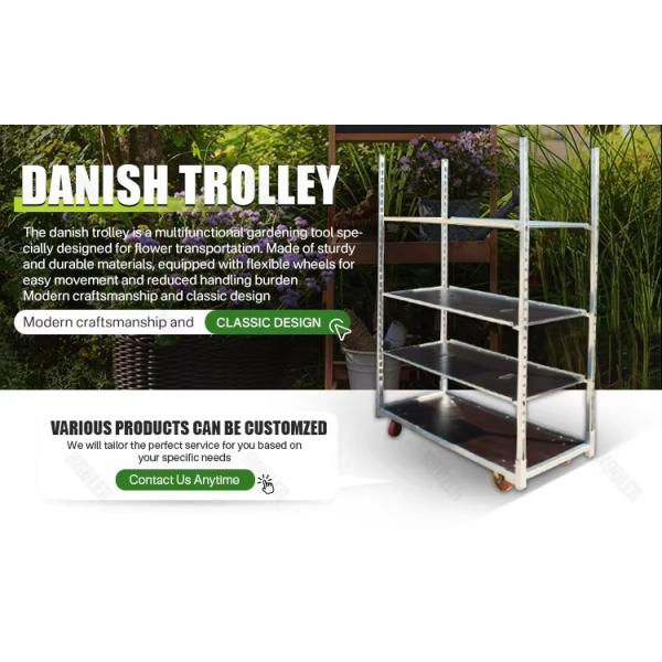 Cheap Folding Galvanized Steel Dutch Flower Trolleys For Sale