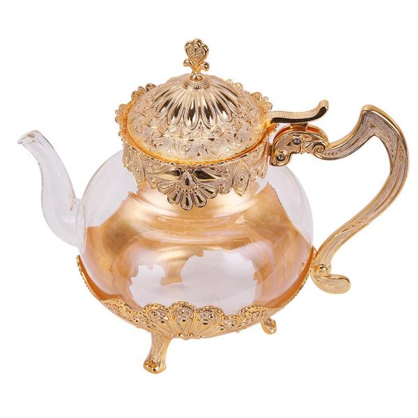 600ml Borosilicate Vintage Heat Resistant Glass Teapot