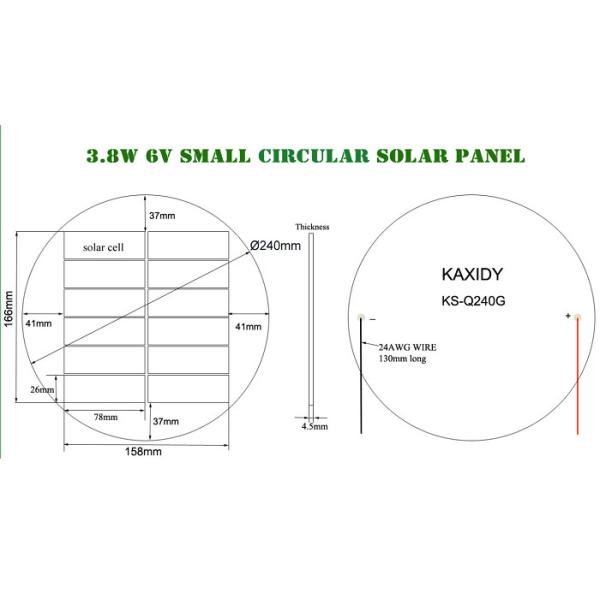Round Shaped Solar Energy Panels Monocrystalline Silicon Material Without Frame