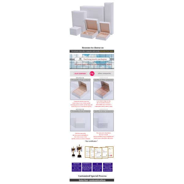Cardboard square jewellery box White Paper jewelry Box for Bracelet Necklace Ring Packaging