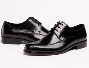 Quality Officer Business Mens Leather Dress Shoes , Black Dress Loafers Slip Resistant wholesale