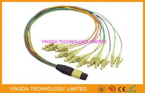 Quality High Density MTP MPO cable  - LC 12 Core Hydra Cable Assemblies Male Connectors With Guide Pins wholesale