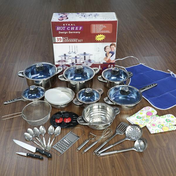 Different Piece Non Stick Cookware Set Wholesale 25pcs 30pcs Stainless Steel Pot