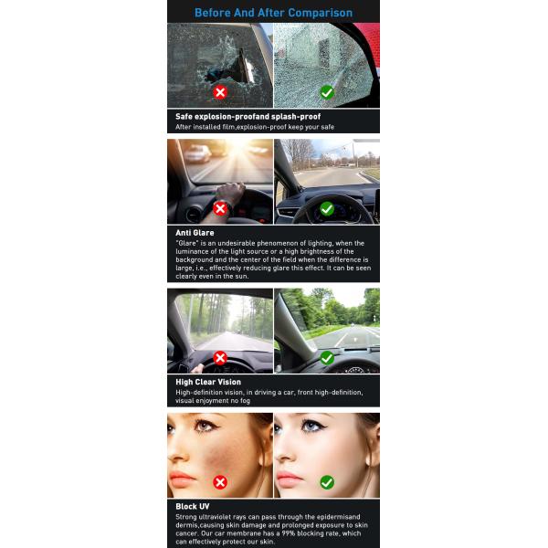 2mil Window Nano Ceramic Clear Tint UV Protect Car Solar Film For Car Window