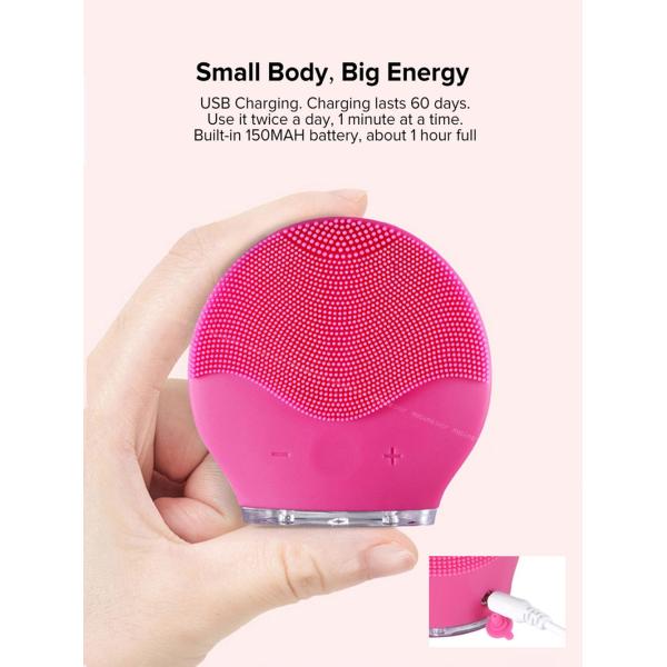 Private Label Usb Recharge Waterproof Vibrating Silicone Waterproof Face Cleansing Brush Electric Facial