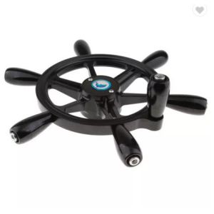 380mm 10FT Aluminum Steering Wheel , 15 Inch Boat Steering Wheel