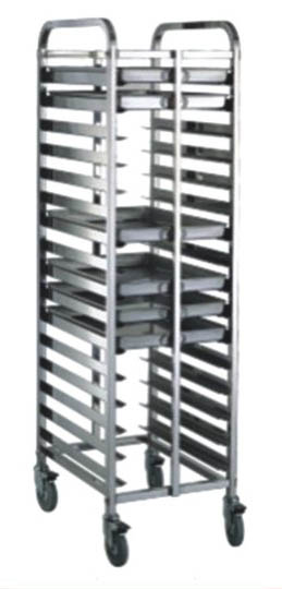 Bread Baking Equipment Tray Rack , Stainless Steel Mobile Trolley For Kitchen