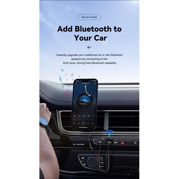 Essager EB01 Series Male 3.5mm Jack Audio Bluetooth Receiver Adapter