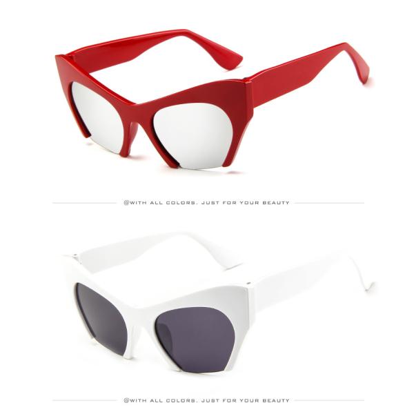 Trendy Fashion Half Frame Cat Eye Women Plastic Hot Sale Sunglasses BSCI