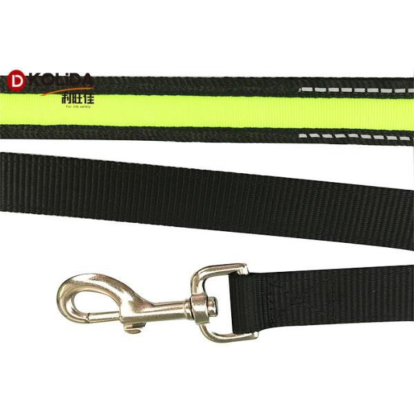 Orange / Blue Easy Walking LED Dog Leash Nature Nylon With Basic Collars