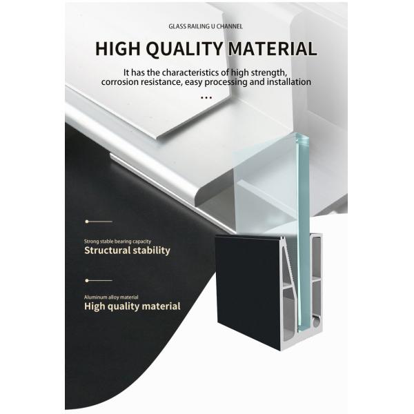 Tempered Laminated Glass Balustrade Fittings for in Frameless U Channel Glass Railing