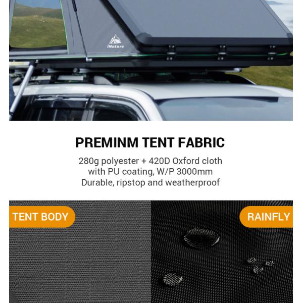 2.3m Car Roof Tent Camping 300gsm Polyester Hard Shell Ladder For SUV Van