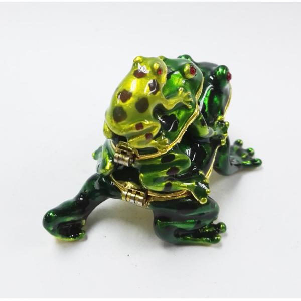 Baby Mum Frog trinket jewelry box Pewter Frog Trinket Box Jewelry Box