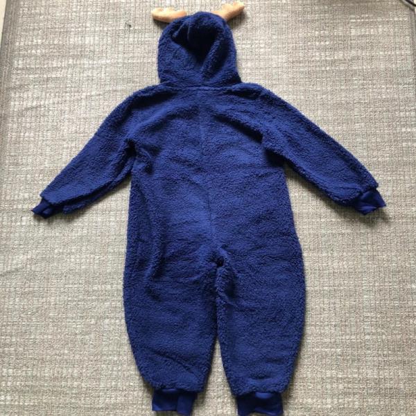 Cute Navy Baby Boy Fleece Romper 100% Polyester With Antler